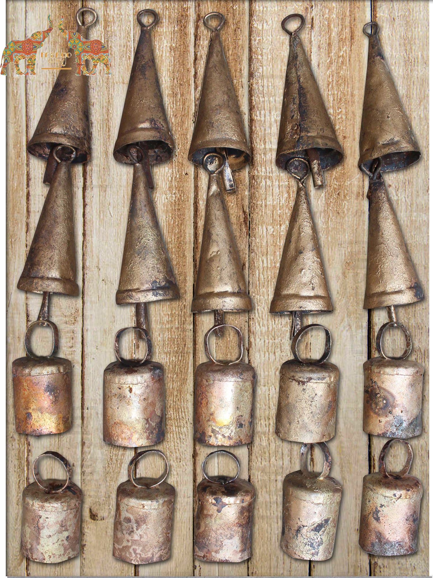 Handmade Decorative Tin Metal Craft Bells Shabby Chic Vintage Rustic 2.5"H 20Pc Uncategorized
